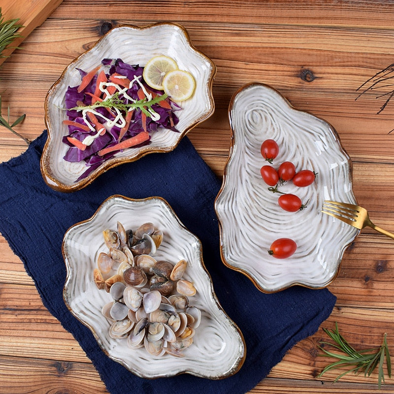 Oyster Seashell Serving Plates