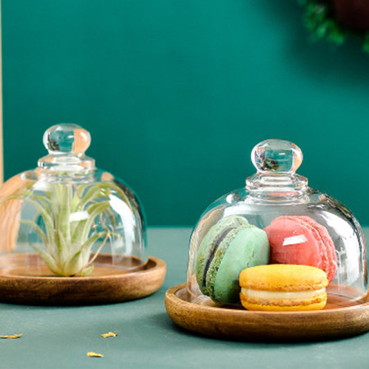 Glass Bell with Wooden Base Cloche