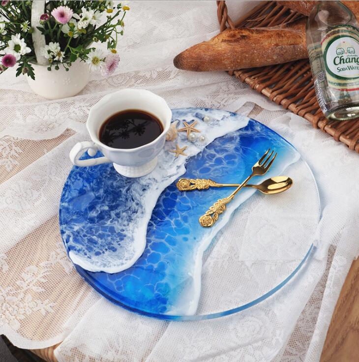 Tranquil Tides Round Serving Tray