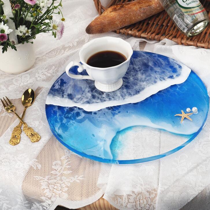 Tranquil Tides Round Serving Tray