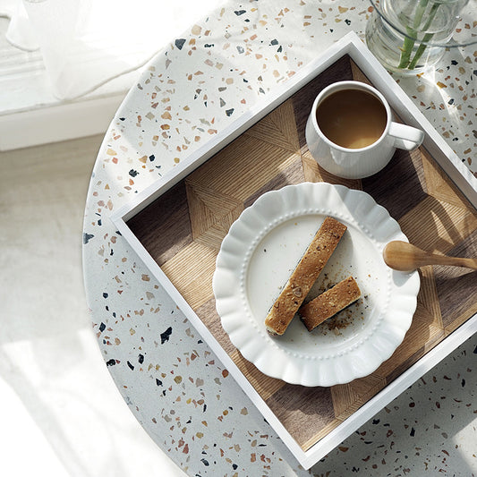 White Geometric Nordic Wooden Trays