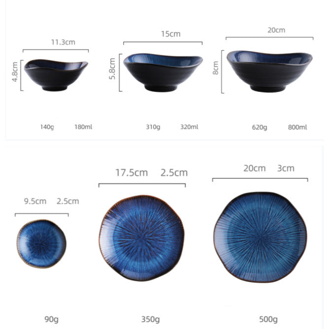 Blue Ceramic Patterned Tableware