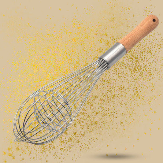 Wooden Handle Whisk with Integrated Mixing Ball