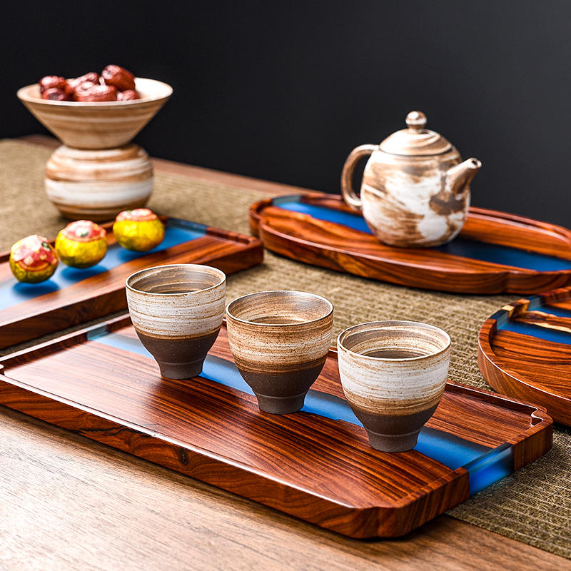 Seaside Sanctuary Sandalwood Serving Trays